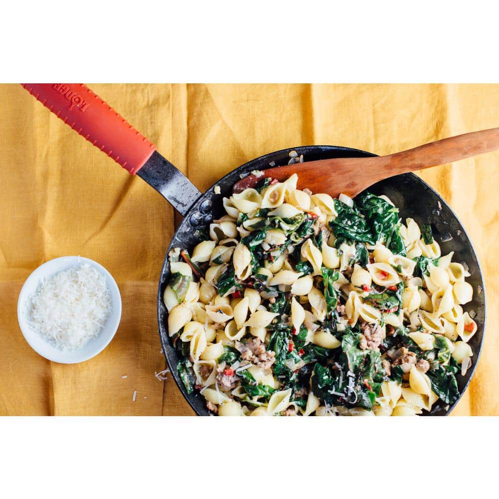 8-Inch Black Carbon Steel Non-Stick Skillet with Metal Handle