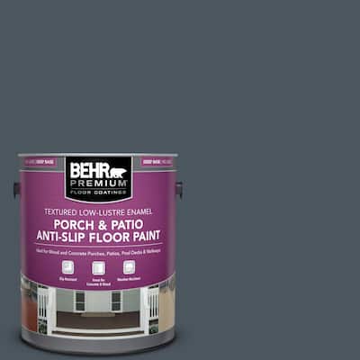 1 gal. #N480-7 Midnight Blue Textured Low-Lustre Enamel Interior/Exterior Porch and Patio Anti-Slip Floor Paint