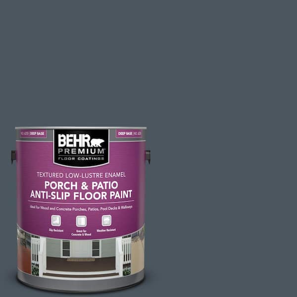 BEHR PREMIUM 1 gal. #N480-7 Midnight Blue Textured Low-Lustre Enamel Interior/Exterior Porch and Patio Anti-Slip Floor Paint