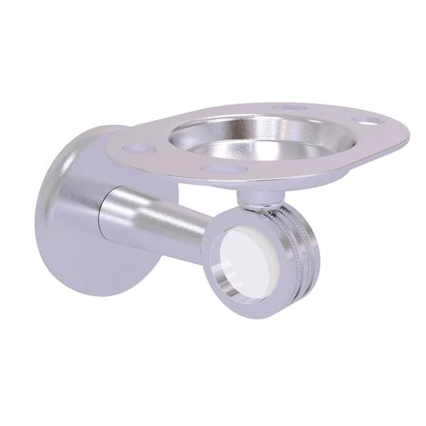 Allied Brass Clearview Tumbler and Toothbrush Holder with Dotted Accents in Satin Chrome