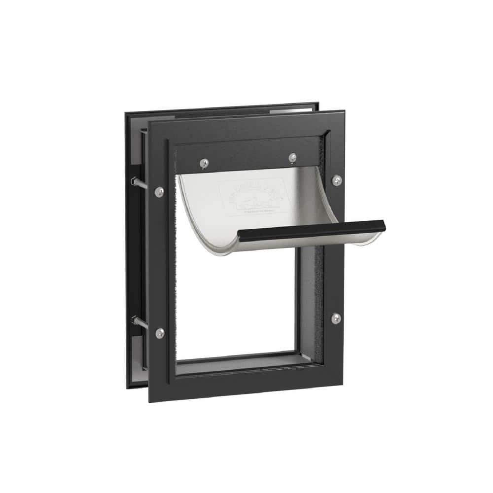 Hakuna Pets 9.3 in x 7.2 in Deluxe Aluminum Small Pet Door Adjustable Tunnel in Black