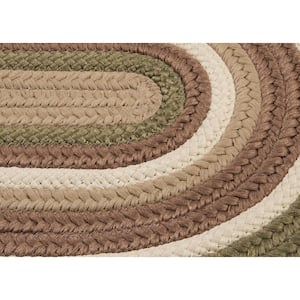 Frontier Green 2 ft. x 3 ft. Oval Braided Area Rug