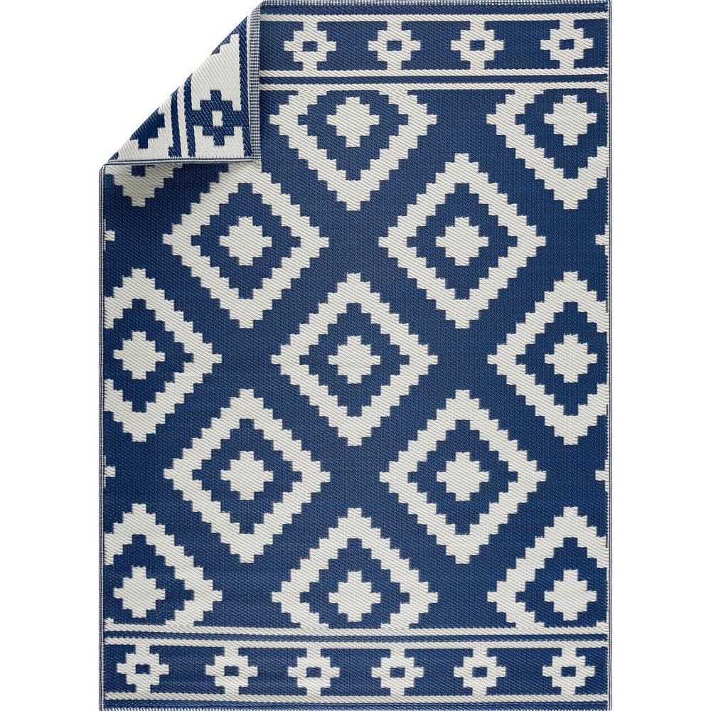 PLAYA RUG Milan Design Navy and Creme 6 ft. x 9 ft. Size 100% Eco ...