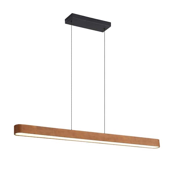 Golden Lighting Silva 30-Watt 1 Light Walnut Linear Integrated LED