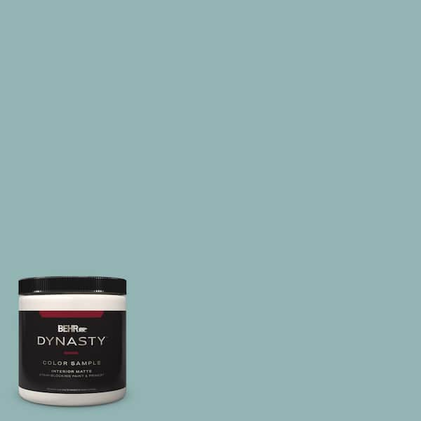 BEHR DYNASTY 8 oz. #BIC-24 Artful Aqua Matte Stain-Blocking Interior ...