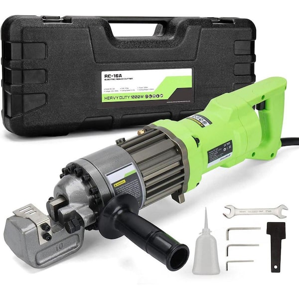 Electric Hydraulic Rebar Cutter 1-1.5s Speed 4-16 mm Cutting Capacity 1000-Watts Low Noise Light Green