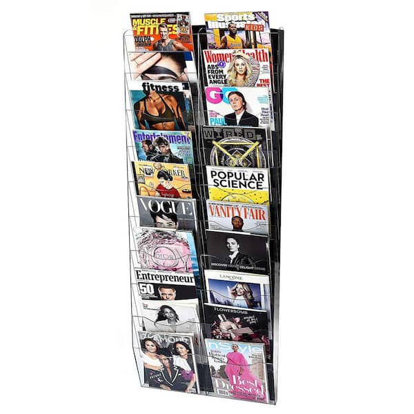 Double-sided Poster Frame And Literature Rack, Black Laminate Base, Locking  Casters, Clear Acrylic Poster Holder And Brochure Racks, Adjustable  Brochure Pockets, 24 x 70 x 18-Inch 