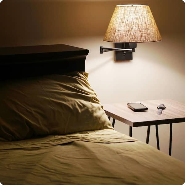 Kira Home Cambridge 13 in. 150-Watt 1-Light Black Swing Arm Wall