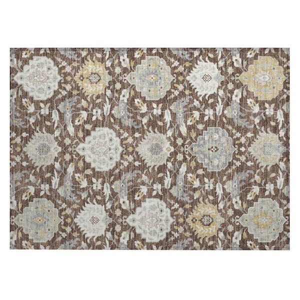 Addison Rugs Chantille Machine Washable Indoor/Outdoor Abstract ACN1026 Brown 1 ft. 8 in. x 2 ft. 6 in. Area Rug
