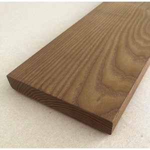 WellDone 1 in. x 5 in. x 8 in. Thermally-Treated Premium Ash 4-Sides Oiled Decking Board Sample