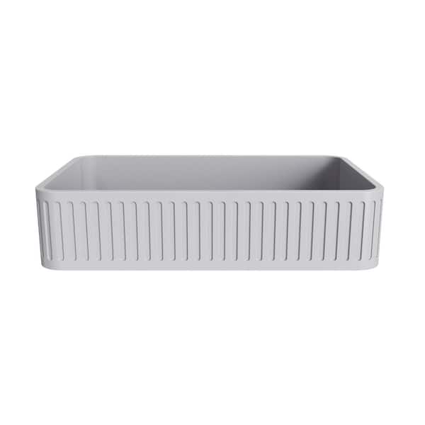 Moray 20.5 in. Concrete Vessel Rectangular Modern Bathroom Sink in Gray