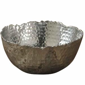 Amelia 10.5 in. W x 5 in. H x 10.5 in. D Round Silver Stainless Steel Bowls
