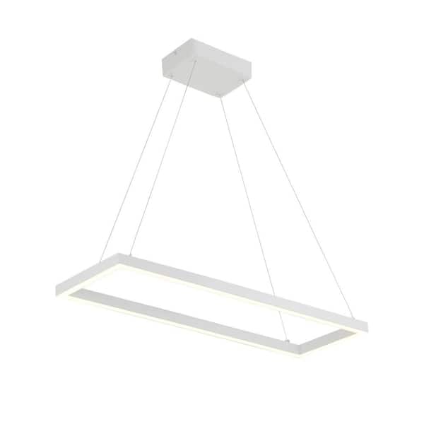 KUZCO Piazza 30 in. 1 Light 36-Watt White Integrated LED Pendant Light