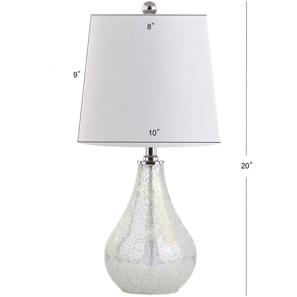 Mona 20" White Mosaic Table Lamp with Linen Shade