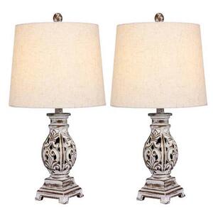 Martin Richard 22 in. Antique White Table Lamp (2-Pack)
