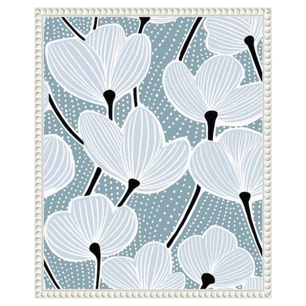 Amanti Art Modern Poppy I by Katie Oshea 16 in. W x 20 in. H. Canvas Wall Art Print Framed in White