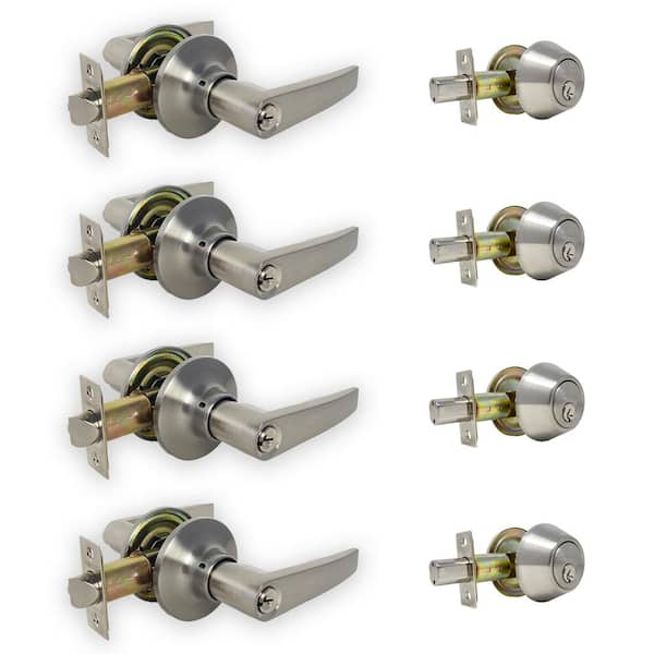 Premier Lock Stainless Steel Entry Door Handle Combo Lock Set with ...
