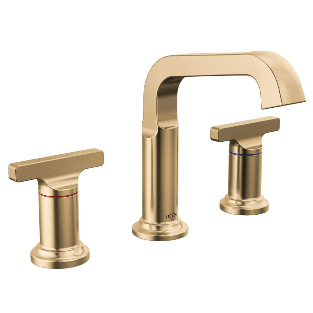 Delta Tetra 8 in. Widespread DoubleHandle Bathroom Faucet in Lumicoat