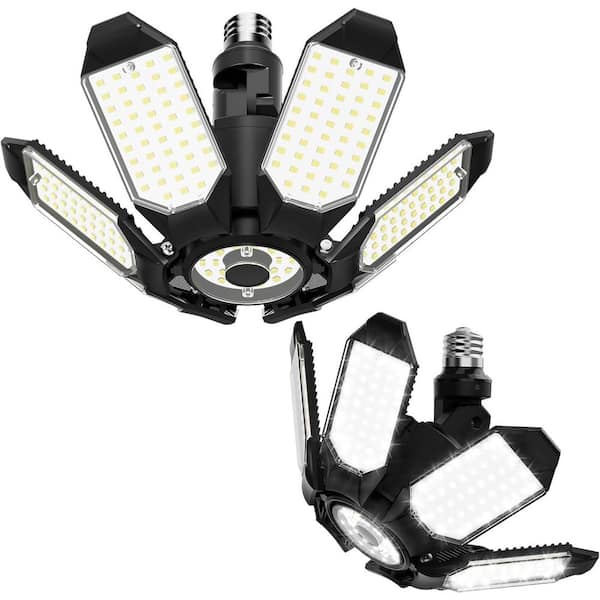 12000 Lumen LED Garage Light Rotatable 2 Pack 6 Panel Ceiling Fixture E26 E27 Base for Attic Shed Workshop
