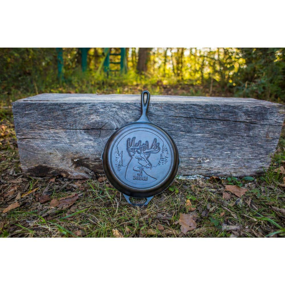 Lodge Wildlife Series Black Cast Iron 10.25" Deer Skillet
