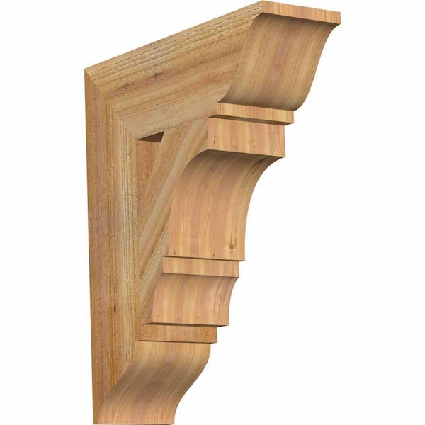 Ekena Millwork 6 in. x 24 in. x 20 in. Western Red Cedar Balboa Traditional Rough Sawn Bracket