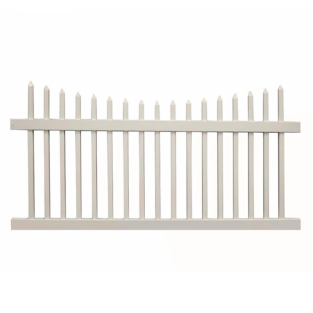 Weatherables Stratford 3 ft. H x 8 ft. W Tan Vinyl Picket Fence