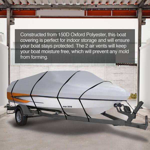 Heavy Duty Boat Cover,Trailerable Boat Cover Heavy Duty 600D Marine Grade  Oxford Cloth Waterproof UV Protected Ski Boat Covers for Runabout Jumbo Boat  Fishing Boat Covers,Grey,19ft,Amazing : : Home