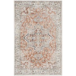 Astra Machine Washable Gold Multicolor 2 ft. x 4 ft. Distressed Traditional Area Rug