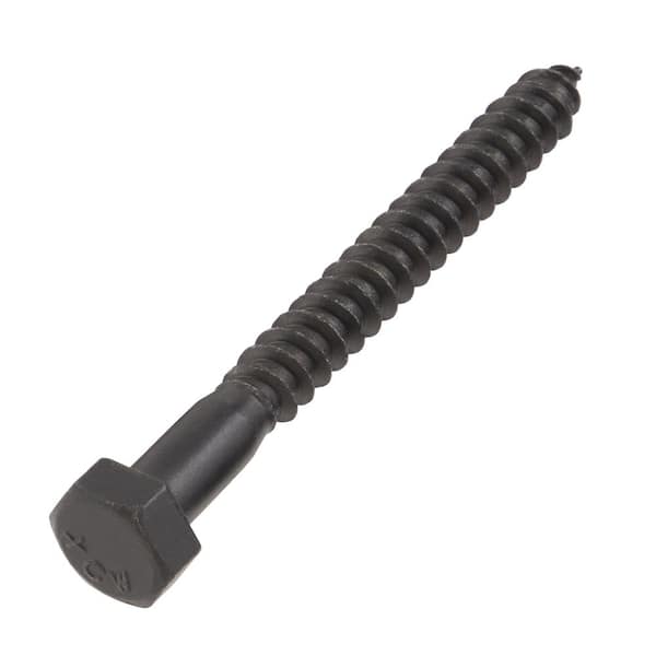 5/16 in. x 3 in. Black Exterior Hex Head Lag Screw (15-Pack)