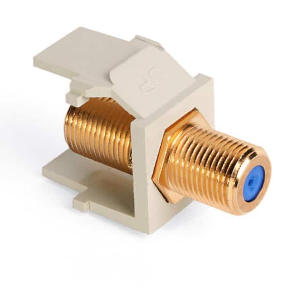 Leviton QuickPort F-Type Gold-Plated Connector, Ivory