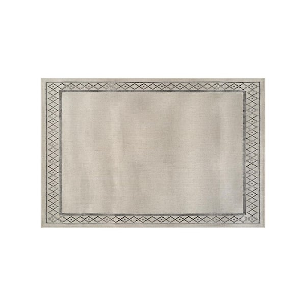 Haven 2 ft. x 3 ft. Bone Border Diamond Washable Easy Jute Modern Indoor Outdoor Area Rug