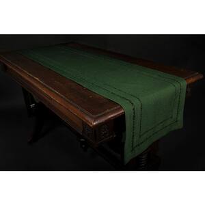 14 in. x 72 in. Handmade Double Hemstitch Easy Care Table Runner in Pine