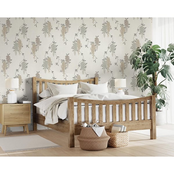 Aisla Multi-Colored Neutral Wisteria Non-Pasted Wallpaper Sample