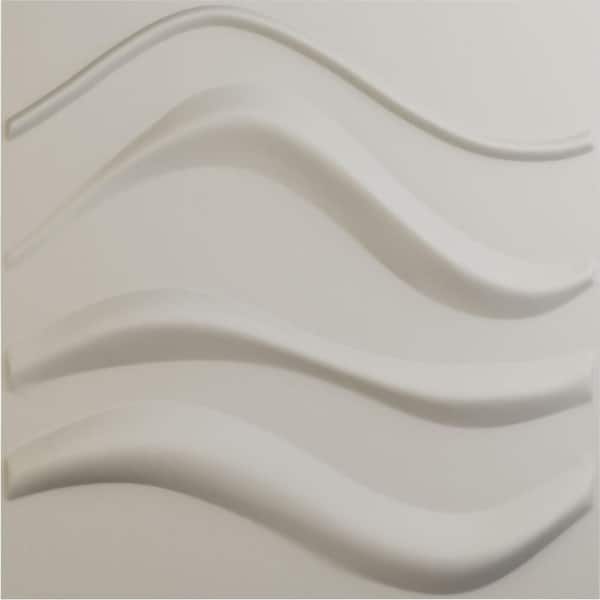 Ekena Millwork 19 5/8 in. x 19 5/8 in. Wave EnduraWall Decorative 3D Wall Panel, Satin Blossom White (Covers 2.67 Sq. Ft.)