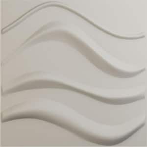 19 5/8 in. x 19 5/8 in. Wave EnduraWall Decorative 3D Wall Panel, Satin Blossom White (12-Pack for 32.04 Sq. Ft.)