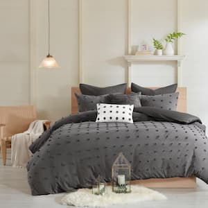 Maize 7-Piece Charcoal Cotton Full/Queen Comforter Set