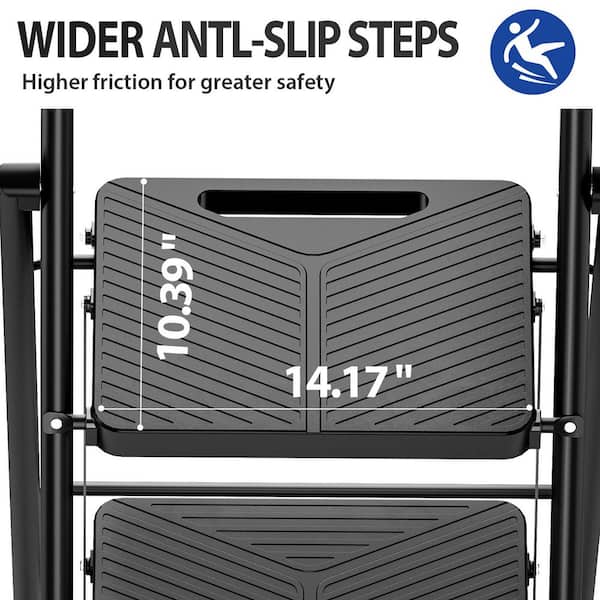 4 ft. Metal Lightweight Step Ladder (9 ft. Reach) with Anti-slip Pedals, 500 lbs. Load Capacity Type IAA Duty Rating