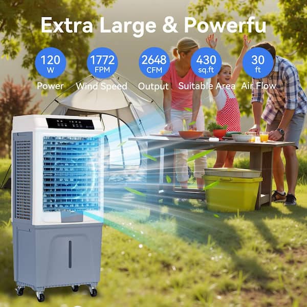 Fjordlyn 2648 CFM 3-Speed Portable Evaporative Cooler in White