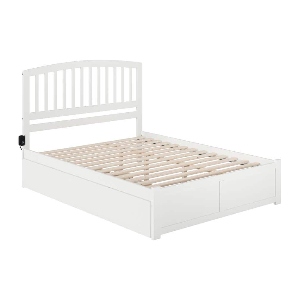 AFI Richmond White Queen Bed with Footboard and Twin Extra Long Trundle ...