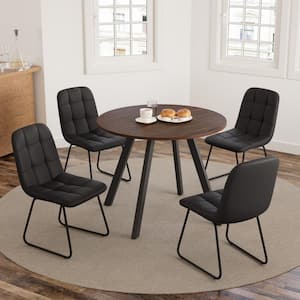 GOJANE 35.4 in. Gray Round Dining Table Modern MDF Table Top Saving ...