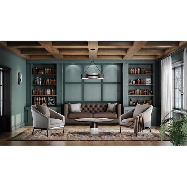 Lowery Collection 5-3/4 in. 1-Light Matte Black Industrial Luxe Wall Sconce with Aged Silver Leaf Accent