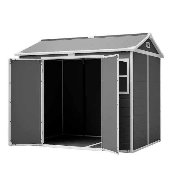 8 ft. W x 6 ft. D All-Weather Outdoor Metal Shed Lockable Storage