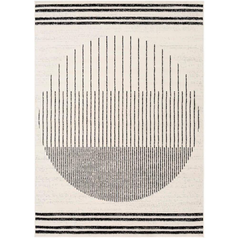 Livabliss Black and Ivory Geometric 8' x 10' Area Rug