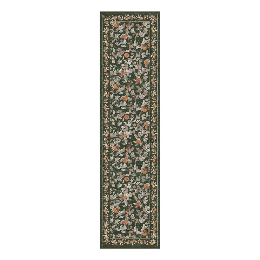 Pomegranate Floral 2 ft. X 8 ft. Green Runner Rug price history on PriceWatchPro