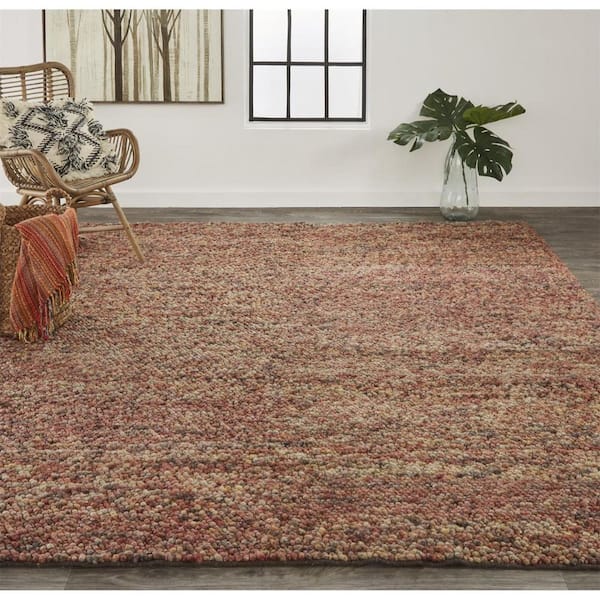5 x 8 Orange, Red Solid Color Area Rug
