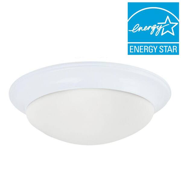 Generation Lighting 1-Light Ceiling White Fluorescent Flush Mount