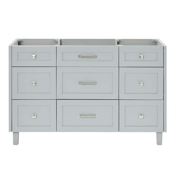ARIEL Monroe 54 in. W x 21.5 in. D x 34.5 in. H Bath Vanity Cabinet without Top in Grey