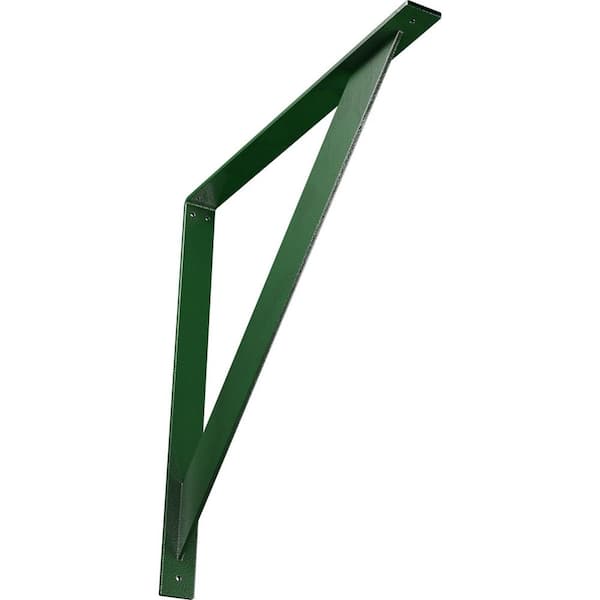 Ekena Millwork 2 in. x 24 in. x 24 in. Steel Hammered Deep Green Traditional Bracket