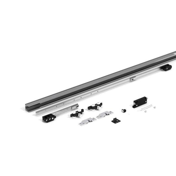 BARTELS Frankfurt 78-3/4 in. Aluminum Pocket Door Track and Top Mount Hardware Set with Push-To-Open