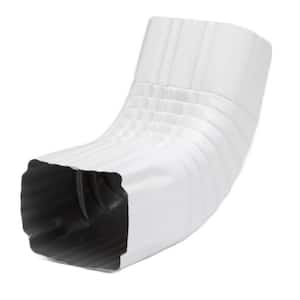 3 in. x 4 in. White Aluminum Downspout A-Elbow